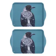 2PK Ashdene Matte Melamine Modern Birds Magpie 21cm Scatter Tray