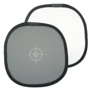 12"/30cm 2-Sided Collapsible White Balance Disc 18% Gray Panel+Target Reflector