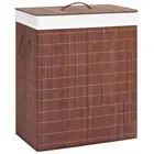 100L Bamboo Laundry Hamper Clothes Washing Basket Storage Bin Organiser Bag