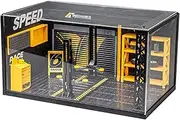 1/24 Scale Diorama Car Garage, Car Workshop Scene Model, Car Repair Shop Model Ornaments with Lights DIY Toys