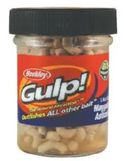 Berkley Gulp Maggots Fishing Bait 1.5 Oz Jar Natural