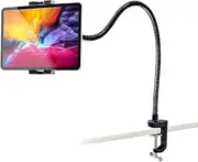 Gooseneck Arm Tablet Holder, woleyi Flexible Long Arm Tablet Mount Stand, Adjustable Bed Desk Phone Clamp for iPad Pro 9.7, 10.5, 12.9 Air Mini, iPhone, Samsung Galaxy Tabs, Switch More 4-13 inch