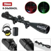 Hunting 6-24x50 AOEG Red Green Dot Sight Dual illuminated Optic Scope 20mm Rail