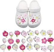 [Generic] 24PCS Cherry Blossom Croc Charms – Cute Sakura Flower Shoe Charms for Women & Girls, Perfect Clog Decorations for Spring, Birthday or Easter Gifts