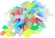 ERINGOGO 50pcs Luminous Stone Decorative Rocks Polished Pebbles Fish Tank Decor Purple Aquarium Gravel Aquarium Stones Glow Rocks Aquarium Rocks Aquarium Gravel Blue Aquarium Decor Fluorite