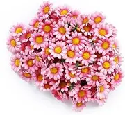 100Pcs Artificial Flowers Wholesale Fake Flowers Heads Gerbera Daisy Silk Flower Heads Sunflowers Sun Flower Heads for Wedding Party Flowers Decorations Home Decor Pink