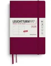 [LEUCHTTURM1917] Weekly Planner Paperback (B6+) 2026 in Port Red