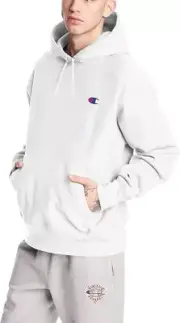 NEW Champion Men's Reverse Weave Left Chest C Pullover Sweatshirt WHITE NWT
