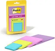 Post-it Super Sticky Notes, Assorted Sizes, 4 Pads, 2X The Sticking Power, Supernova Neons, Neon Colors, Recyclable (4622-SSMIA)