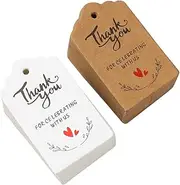 Ipetboom 1set Thank You Tags Decorative Present Tags for Weddings Birthdays Parties Labels for Present Wrapping Goodies Bags Cake Decoration Each 200pcs