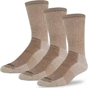 [J.B. Field's] Hiker GX 74% Merino Wool Hiking Crew Sock, All Season, Trekking & Outdoor Activity, 3 Pairs (X-Large) Taupe