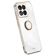 XINLI For Xiaomi 14 Case Electroplated Anti-drop Phone TPU Cover with Ring Kickstand