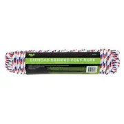Hulk 4x4 Rope 30m Wht/Red/Bl Extra Strong 66Kgs Working Loa Diamond Braided - HU9522