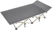 Portable Steel Foldable Camping Bed Breathable Camping Beds Portable Foldable Bed Widen 80cm/31.4in for Outdoor Travel Office Comfortable
