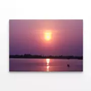 Lake Has an Orange Sky & Sunset Print 100% Australian Made 75 x 50cm (Stretched)