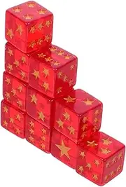GARVALON Translucent Star Dice Pack 10pcs Mini Dice for Board Games Ideal for Parties Graduations and Leisure