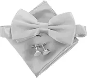 [OATIPHO] Mens Tuxedo Buttons Bow Tie Cufflinks Set Satin Handkerchief Wedding Groom Men's Suit Accessory