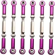 CIYODO 6pcs 71mm Aluminum Alloy Rc Pull Rods 1/10 Scale Length-Adjustable Steering Linkage Rods for