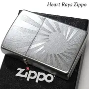 Zippo Heart Rays Silver Etching One Sided Processing Chrome Finish Lighter