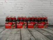 1997 Christmas Holiday Four 6 packs (24 total) Coke Bottles Coca-Cola Santa