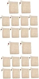 Healvian 2sets Exfoliating Sisal Saver Bar Net Natural Soap Pouch for Bath Shower 10pcs*2