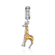 Silver plating Yellow Giraffe Pendant Charm for Bracelet Bangle Jewelry