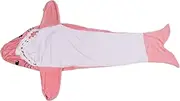 [Trisar] Shark Blanket, Wearable Shark Sleeping Bag Soft Cozy Flannel Hooded Blanket for Adult Women Men Costume, Shark Onesie Blanket (Pink)