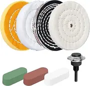 Polishing Pads Metal Polishing Kit, 4 Inch Wear Resistant Reusable Buffing Wheels, 180 Grit Cloth, Compatible with Power Drills, Die Grinders, Air Angle Grinder, Drill Press, other rotary power tools