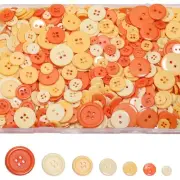 Assorted Sewing Buttons in Orange and Yellow 700 Pieces Orange