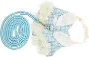JUMPLAWN 1Set Rabbit Harness with Leash for Pet Bunnies Adorable Vest Outfit Stylish Bunny Walking Gear for Photos and Special Occasions