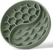 ZOURYNUA Slow Feeder Dog Bowls, Silicone Pet Food Bowls with Suction Cups, Non-Slip Dog Feeding Slow Down Pet Eating Speed for Fast Eaters, Anxiety Relief & Fun Added (Green)