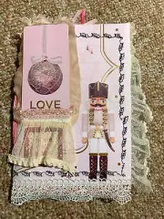 HANDMADE Vintage Retro Junk Journal Christmas Nutcracker PINK 9x5