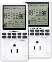 [2 Pack] Outlet Timer, NEARPOW Multifunctional Programmable Timer with Countdown