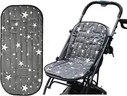 Universal Stroller Seat Cushion Reversible Baby Stroller Seat Liner Soft Breathable Newborn Toddler Car Seat Insert Mat Thick Cotton Seat Pad Cover Infant Carriage Cushion Pad for Car Seat Pram Buggy