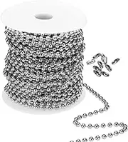 uxcell 4.5mm x 56ft 304 Stainless Steel Ball Chain, 1 Set Ball Chain Bead with 100 Pcs Matching Connector Clasp for Curtain Blind Pull, Tag Rings, DIY Crafts