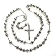 925 STERLING SILVER ITALIAN ROSARY 8mm 30"