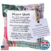 Fanfanwin 1 Pc Mini Prayer Quilt with Cross Inside, Vintage Scripture Prayer