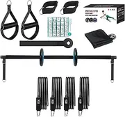 Pilates Bar Kit | Home Gym Equipment | Resistance Band Set | Portable Fitness Bar | Strength Training Kit | Multifunctional Pilates Bar for Full Body Training Home Gym