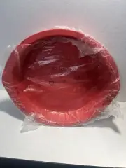 Tupperware Silicone Magic Baking Form 10” Round Cake Oven Red New