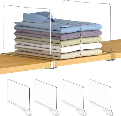 Utopia Home 8 Pack Acrylic Shelf Dividers For Closet Organizers And Storage - -