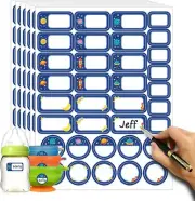 420 Pcs Name Tag Stickers, Space-Themed 2*1 inches, 1.2*0.85 Blue