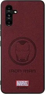 [IRON SPIDER] Case for Galaxy A13 5G & A04S, with Superhero Character Samsung A13 Leather Case WINE RED