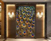 3D Peacock Feather ZHUA25446 Wallpaper Wall Murals Removable Self-adhesive Ann