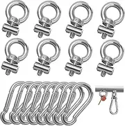CLISPEED 8 Sets Track Eyelet with Spring Snap Hook for Kayak Mounting Rv Awning Accessories Easy Installation Track Mount Bolts for Secure Cargo Positioning
