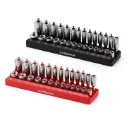 2PC Socket Organizer Holder Tray Set Tool Storage SAE & 28 Metric Sockets 1/4