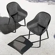 Furb Black Dining Chairs, Plastic Kitchen Chairs Set of 2