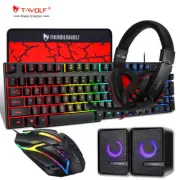T-WOLF TF850 RGB Gaming Keyboard, Mouse, Headset, Speaker & Mouse Pad For comp