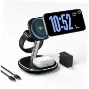 Qi2 3 in 1 Wireless Charging Station, Certified 15W Fast Wireless Charger for