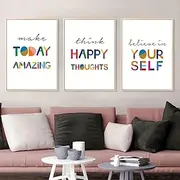 Modern Colorful Inspirational Quotes Canvas Poster Print Simple Wall Decorative Painting For Living Room Bedroom Home Art Decor No Frame