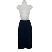 DKNY Women's Black Midi Pencil Skirt Pull On Split Hem Small Stretch Career